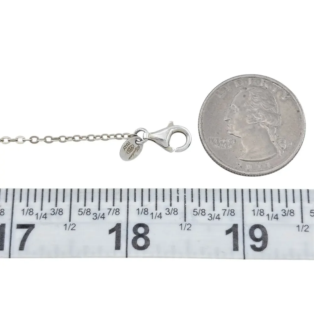 Vintage Italy Dyadema Sterling Silver 925 Swallow Necklace 16.5-18.5